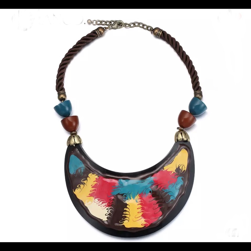 Enamel Statement Bib Necklace